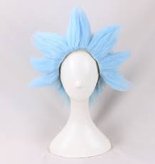 Short Cosplay Halloween Costume Light Blue Wig Styled A Wig Cap Wish