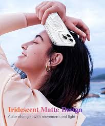 CAPRARO for iPhone 15 Pro Case,Compatible with MagSafe,Glitter White Pearl  Tort Design,2X Screen Protector + 2X Camera Protector,Bling Translucent  Shockproof Protective Phone Case for Women Girls in Oman