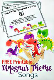 Practice counting with a dinosaur counting game as seen on fun learning for kids. Gross Motor 10 Little Dinosaurs Song With Free Printable
