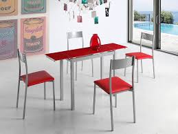 ¿deseas un conjunto de mesa y sillas de cocina moderno? Conjunto De Cocina Mesa Extensible Lisboa Cristal Rojo 4 Sillas Madeira Rojo Www Regaldekor Com