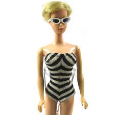 Black And White Bathing Suit Barbie 1960 Barbie Swimsuit Original Black And White Swimsuit With Shoes And Sunglasses Barbie Clothes Only Doll Sold Separately In 2020 Black And White Swimsuit Barbie Swimsuit Knitted Swimsuit