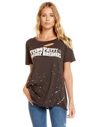 Deconstructed Front Screen Print Graphic Paint Splatter Relaxed Fit Tee Shirts Tees Fashion