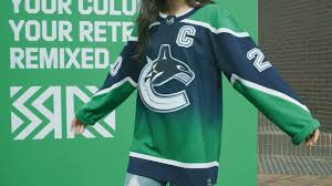 A visual transition, from green to blue, from one era of #canucks hockey to the next. Vancouver Canucks Reverse Retro Reveal Facebook