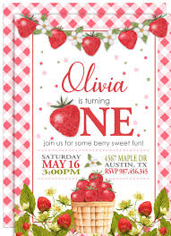 Strawberry First Birthday Invitation Strawberry 1st Birthday Etsy In 2021 First Birthday Invitations First Birthdays Birthday Invitations