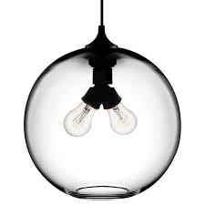 Niche Modern Binary Crystal Hand Blown Glass Globe Pendant Light Small 15 20 Wide Kathy Kuo Home
