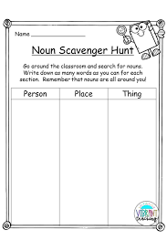 Noun Scavenger Hunt Elementary Writing Writing Teaching Resources Nouns Activities