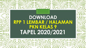 Rpp pkn kelas 9 kurikulum 2013 revisi 2018. Rpp Daring 1 Lembar Pkn Kelas 9 Tapel 2020 2021 Beritapppk Com