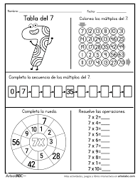 Operaciones De La Tabla Del 7 Arbol Abc En 2020 Tabla De Multiplicar Para Imprimir Ejercicios Tablas De Multiplicar Lecciones De Matematicas