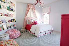 Coordinates beautifully with the matching bedding sets tab top style valance this design has matching accessories such as window treatments, hampers, shower curtains, memory photo boards, body pillow cases and decorative pillows Kids Pleated Bed Valance Transitional Girl S Room