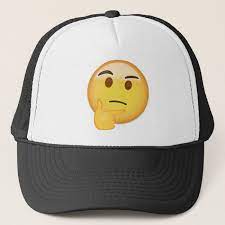 Thinking Face Emoji Trucker Hat Zazzle Com Trucker Hat Trucker Hats