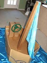 Clever Faeries A Little Cardboard Fun Cardboard Box Crafts Cardboard Box Boats Cardboard Boat