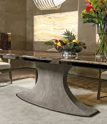 Italian Designer Hubert Dining Table Leather Base Detail High End Italian Designer Luxur Dining Table Design Modern Dining Table Marble Luxury Dining Room