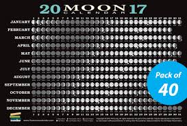 2017 Moon Calendar Card 40 Pack Lunar Phases Eclipses