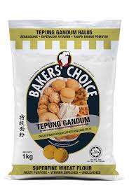 Malaysia enriched with vitamin b1, b2, niacin and iron use for biscuit, cake, pastry, doughnut and others also can use to concentrate up and sauce weight: Bakers Choice Tepung Gandum 1kg Lazada