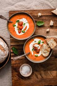 Creamy No Cream Tomato Soup Kalejunkie Recipe Cream Of Tomato Soup Dinner Appetizers Healthy Dinner Recipes