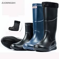 Voir plus d'idées sur le thème bottes caoutchouc, bottes, caoutchouc. Bottes De Pluie En Caoutchouc Antiderapantes Pour Homme Chaussures De Travail De Peche Chaudes Impermeables Hiver Aliexpress