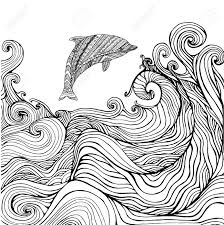 These alphabet coloring sheets will help little ones identify uppercase and lowercase versions of each letter. Dolphin And Ocean Waves Coloring Page For Children And Adults Pattern Isolated Cartoon Character Decorative Element Vector Hand Drawn Anti Stress Background Funny Doodle Sketch Style With A Nature Stock Photo Picture And