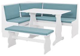 Are you looking for ways to create a different look or atmosphere in your dining room? In Stock Linon Natasha Wood Corner Nook Dining Set In White Transitional Dining Sets By Homesquare Houzz