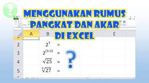 Ada beberapa cara menghitung persen di excel. Cara Menggunakan Rumus Pangkat Dan Akar Di Excel Youtube