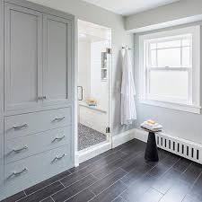 This towering piece has five shelves and one drawer. Linen Cabinet Next To Shower Design Ideas