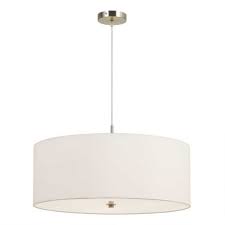 Ikea, överud, lamp shade, white, new in box. Large White Fabric Drum 3 Light Billie Pendant Lamp World Market