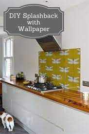 Tile club is your source for quality backsplash tile that's perfect for your next project. Diy Splashback Using Wallpaper Pillar Box Blue Kitchen Wallpaper Kitchen Design Diy Kitchen