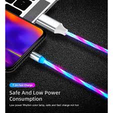 Led Flowing Charger Cable Light Up Strong Magnetic Charging Cable For Android Multicolor Walmart Com Walmart Com