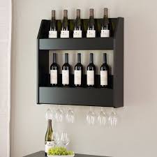 Prepac 2 Tier Floating Wine And Liquor Rack Black Walmart Com Wine Rack Wall Wall Mounted Wine Rack Black Wine Rack