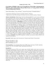 PDF) Correlation of Middle Upper Arm Circumference With Other  Anthropometric Indictors and Cardiovascular Disease Risk Factors in Young  Adults of Urban Areas of Hyderabad, Pakistan