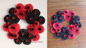 This is a colour paper craft that keeps the children engrossed in cutting and working with so many colors has them immersed in creating the colorful fish. Paper Flower Wall Hanging Paper Flower Diy Wall Decor Ideas Paper Craft Youtube