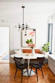 Small Space Living Series New York City Apartment With Crystal Ann Interiors Nesting With Grace Apartment Dining Dining Room Small Apartment Dining Room