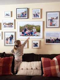 Excellent for bringing a personal touch to the living room, entryway or bedroom, a gallery wall brings a welcoming element to any room. How To Create A Wall Collage Of Picture Frames Frame It Easy