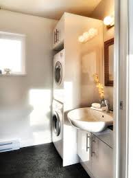 Pour laundry powders and cleaning products into canisters, and store bits and bobs in wicker baskets to keep clutter under control. 20 Small Laundry With Bathroom Combinations