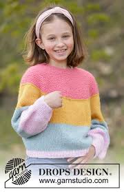 Knitting patterns galore directory of free knitting patterns. Candy Bar Jumper Drops Children 34 23 Free Knitting Patterns By Drops Design