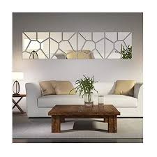 Multi Pieces 4 Squares Modern Design Diy Mirror Effect Wall Stickers Bedroom Living Room Wall Decor Art Self A European Home Decor Home Decor Living Room Decor