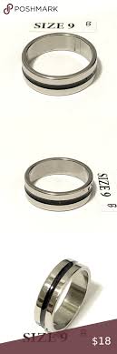 Maybe you would like to learn more about one of these? Men S Women S Ring Size 9 Men S Women S Ring Size 9 Silver Toned Stainless Steel Titanium With Black Stri Womens Jewelry Rings Rings For Men Women Rings