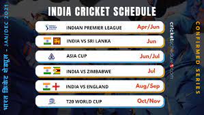 Indian team's events are resheduled. India Cricket Schedule 2021 Upcoming T20s Odis Tests Series