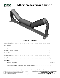 idler selection guide precision ppi conveyor pulleys and