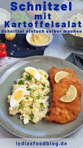 Hahnchen Schnitzel Mit Kartoffelsalat Lydiasfoodblog Rezept In 2020 Kartoffelsalat Einfache Gerichte Hahnchen Schnitzel