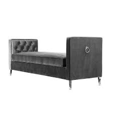 Find new bedroom benches for your home at joss & main. Messines Gray Velvet Tufted Bench