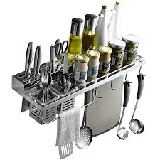 Stainless steel finds many applications in the manufacture of kitchen utensils. Wall Mounted Kitchen Utensil Rack Stainless Steel Pantry Cookware Dinnerware Kitchenware Shelf Storage Cutlery Holder Hook Wall Mounted Kitchen Racks Aliexpress