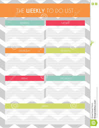 Simple Colorful 'Weekly To Do List' Template With Chevron Pattern In ...