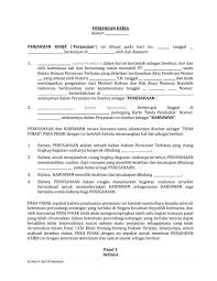 03 Draf Perjanjian Kerja Untuk Waktu Tidak Tertentu Pkwtt By Arif Edison Lawyer Issuu