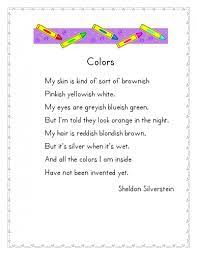 Colors Poem By Shel Silverstein Black History Poems Black History Month Preschool Kids Poems