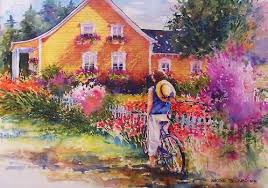 La Maison Jaune Watercolor Disney Landscape Paintings Beautiful Paintings