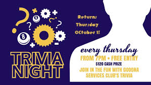 What year did the revolutionary war start? Trivia Night Goodna Services Club