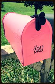 The adhesive mailbox number decals are sold as a quantity of two and you get a third one free just in case you make a mistake. Diy Pink Mailbox Sand Down A Grey Metal Mailbox 12 One Can Of Spray Paint 4 Letter Number Stickers 2 Metal Mailbox Diy Mailbox Mailbox On House
