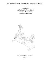 206 Schwinn Recumbent Exercise Bike Manualzz Com