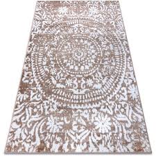 Klare formen, mutige farben, einzigartiger stil. Teppich Retro He183 Beige Weiss Vintage Beigetonen 120x170 Cm