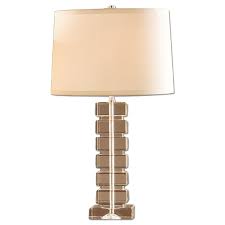 Made in italy, circa 1940. Restoration Hardware Stacked Crystal Block Table Lamp Aptdeco
